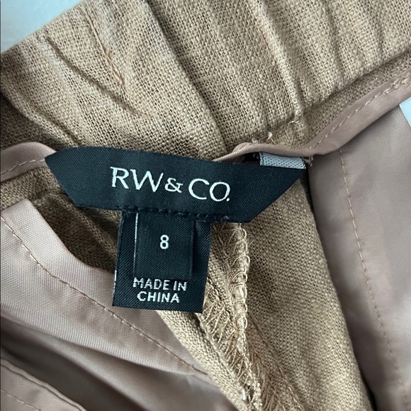 RW&CO Linen Mid-Rise Wide-Leg Pants - Picture 4 of 5